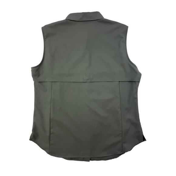 Eddie Bauer Sleeveless Tech Shirt Womens Large Olive Green Vented Fishing Garden - Picture 4 of 10